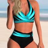 Marina | Conjunto de Bikini con Escote Cruzado y Estampado