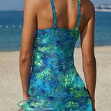 Lucía | Conjunto de Tankini Floral con Diseño que Cubre el Vientre