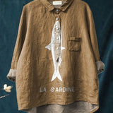 Federica – Camisa de lino con estampado
