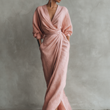Alba | Vestido largo cruzado con escote en V y diseño drapeado elegante