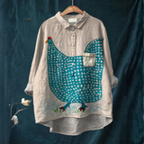 Noemi – Camisa de lino con estampado
