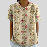 Carmen | Blusa Vintage con Rosas Elegantes