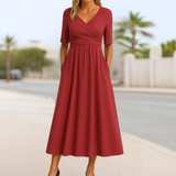 Triana | Vestido cruzado de manga corta
