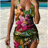 Lucía | Conjunto de Tankini Floral con Diseño que Cubre el Vientre
