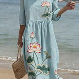 Paloma | Vestido de Playa Ligero con Bordado Floral