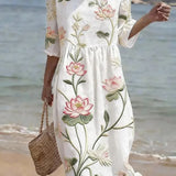 Valentina | Vestido de Playa Cómodo con Bordado Floral