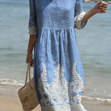 Cayetana | Vestido de Playa Elegante con Bordado Floral