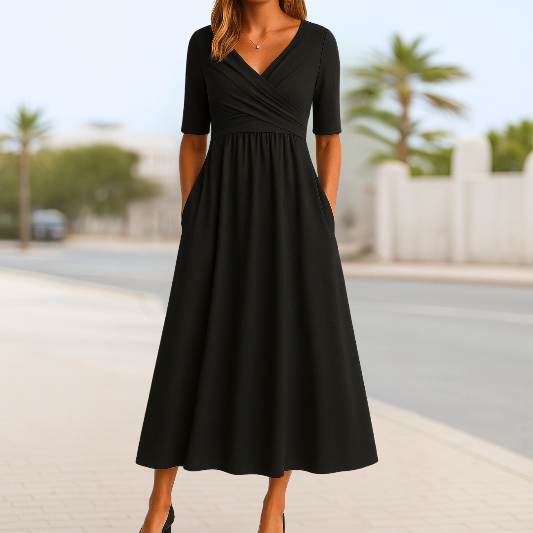 Triana | Vestido cruzado de manga corta