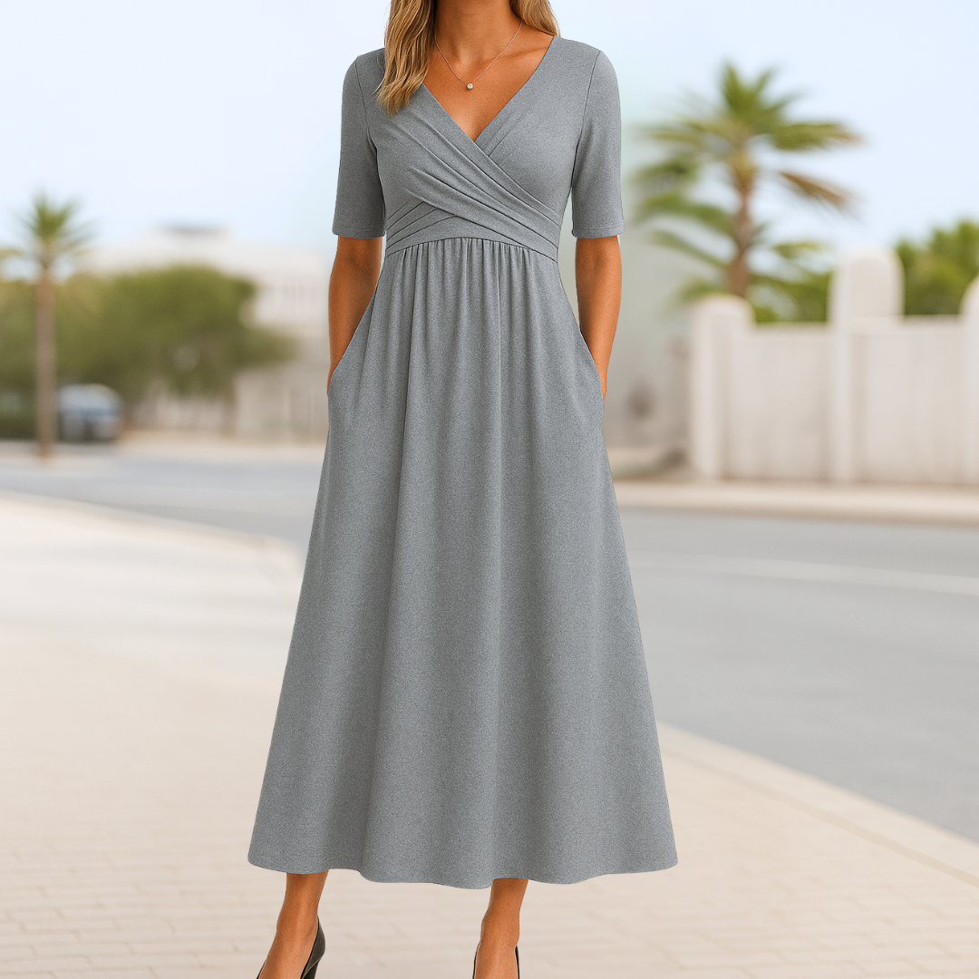 Triana | Vestido cruzado de manga corta