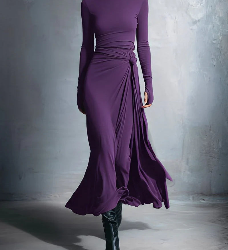 Laura ❘ Vestido maxi con nudo lateral