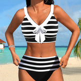 Marina | Bikini a Rayas de Cintura Alta