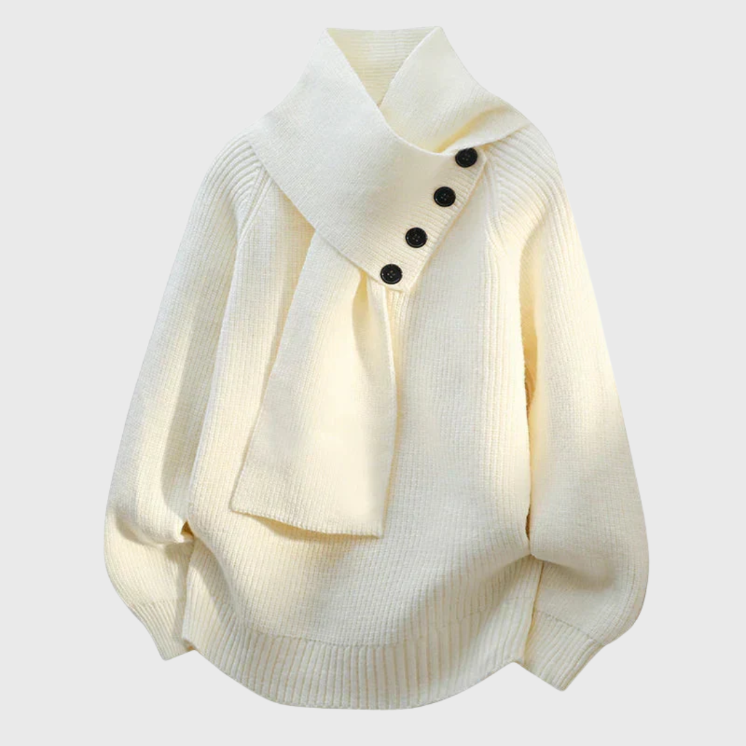 Elisa - Suéter Elegante con Cuello de Bufanda