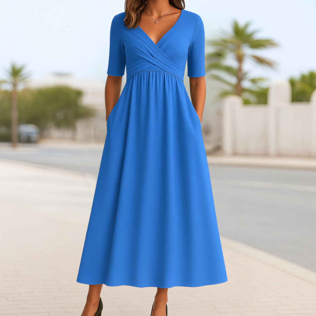 Triana | Vestido cruzado de manga corta