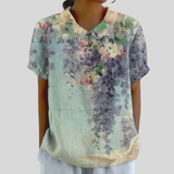 Celia | Blusa Artística Floral en Acuarela Pastel