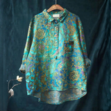 Simona – Camisa de lino con estampado
