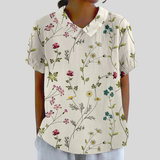Mireia | Blusa Floral Minimalista en Blanco Elegante
