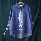 Federica – Camisa de lino con estampado