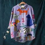 Ginevra – Camisa de lino con estampado