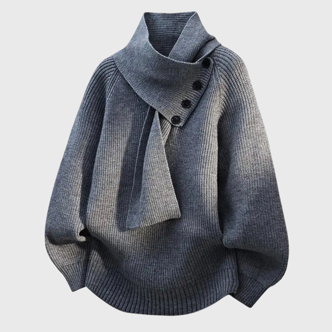 Elisa - Suéter Elegante con Cuello de Bufanda