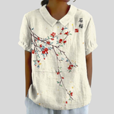 Akira | Blusa Oriental con Flores de Cerezo