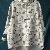 Claudia | Camisa Casual con Estampado de Perros Linda