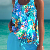 Aitana | Conjunto de Tankini Marino con Control de Vientre