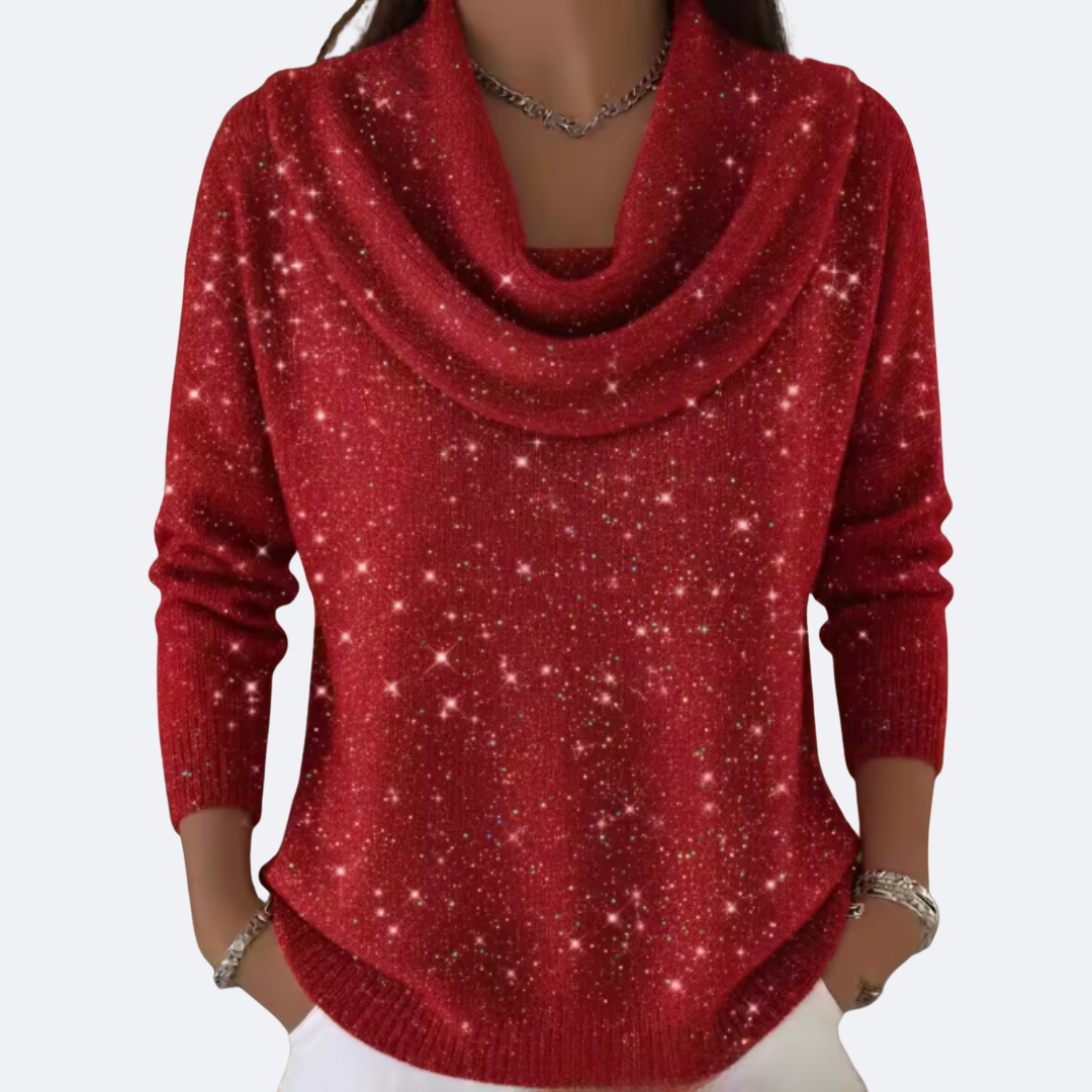 Violeta - Jersey Elegante con Detalles Brillantes