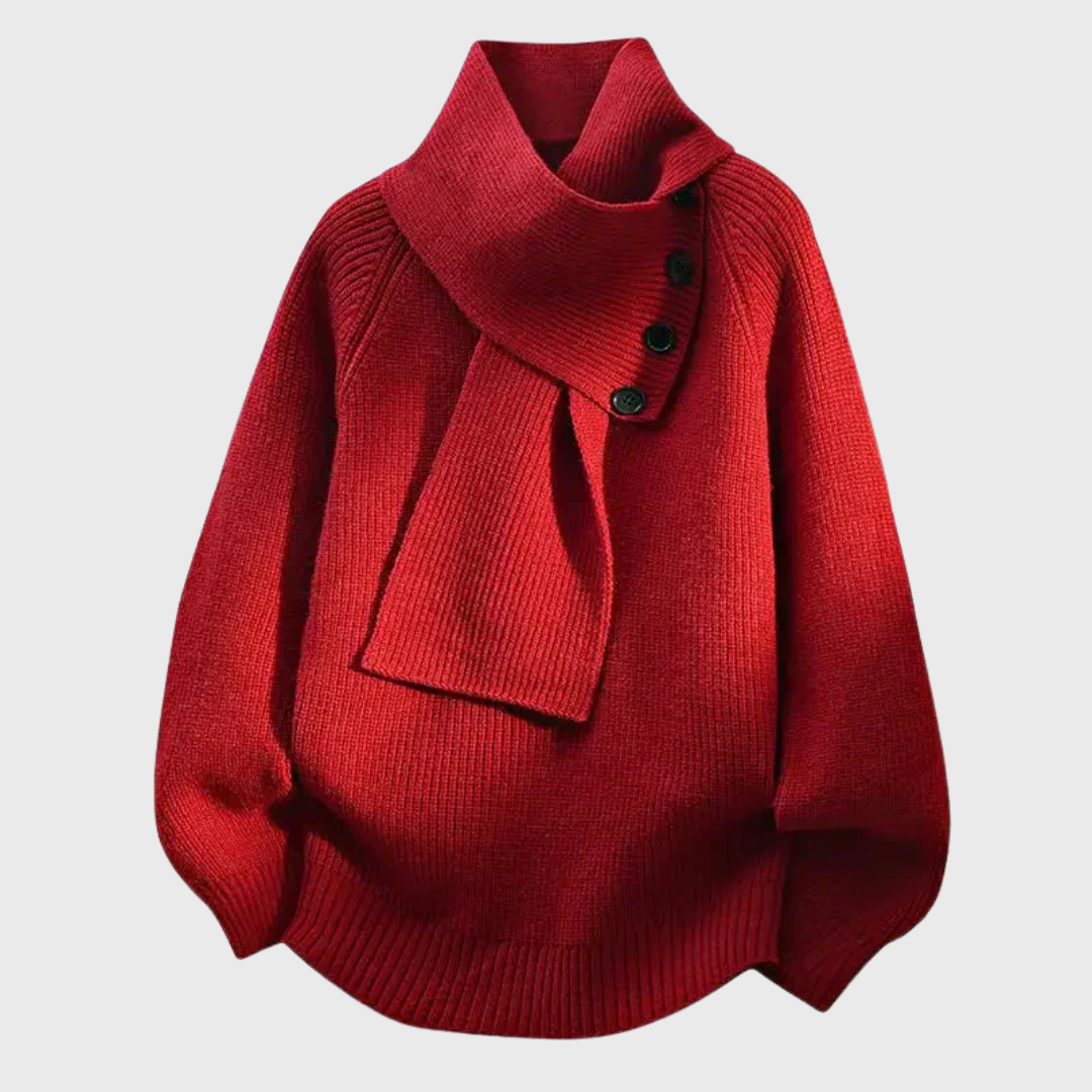 Elisa - Suéter Elegante con Cuello de Bufanda