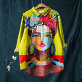 Margherita – Camisa de lino con diseño