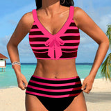 Marina | Bikini a Rayas de Cintura Alta