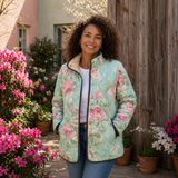 Inés | Chaqueta Acolchada con Estampado Floral Retro