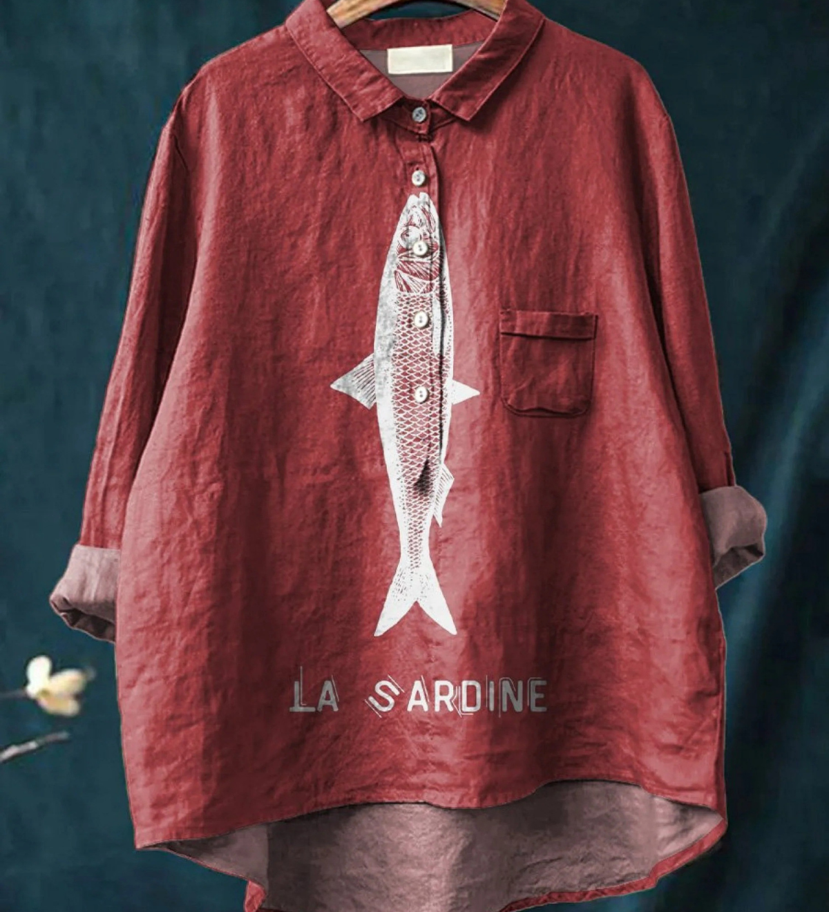 Amparo | Camiseta Casual con Estampado de Sardina