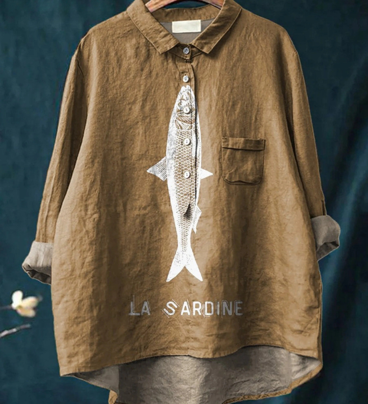 Amparo | Camiseta Casual con Estampado de Sardina