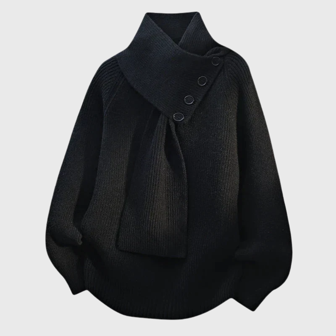 Elisa - Suéter Elegante con Cuello de Bufanda
