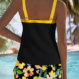 Lucía | Conjunto de Tankini Elegante de Dos Piezas