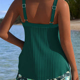 Marina | Tankini a Rayas de Dos Piezas con Pantalón Corto de Playa
