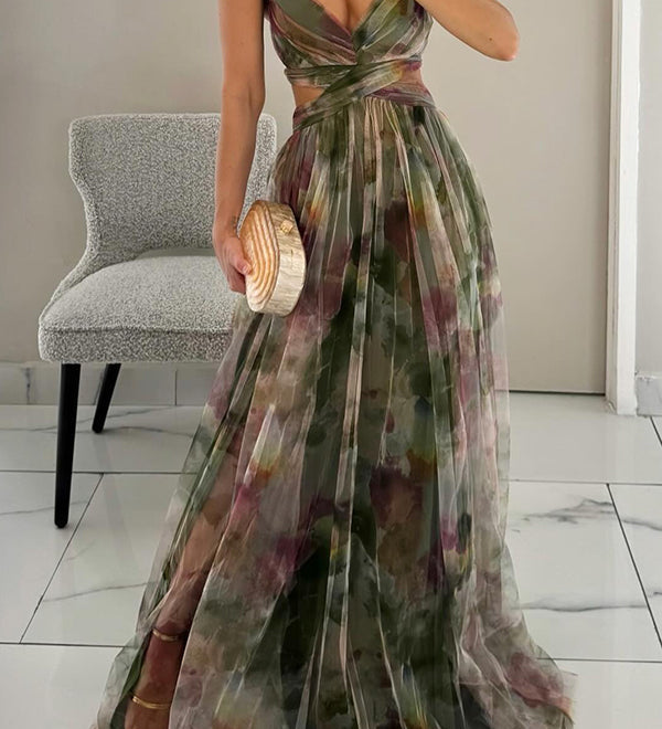 Giselle | Maxi vestido encantador con estampado floral