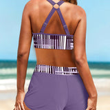 Camila | Bikini de Cintura Alta con Rayas