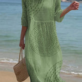 Marisol | Vestido de Playa Ligero con Bordado Geométrico