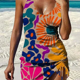 Lucía | Conjunto de Tankini Floral con Diseño que Cubre el Vientre