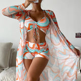 Luna | Conjunto de bikini de 3 piezas con estampado