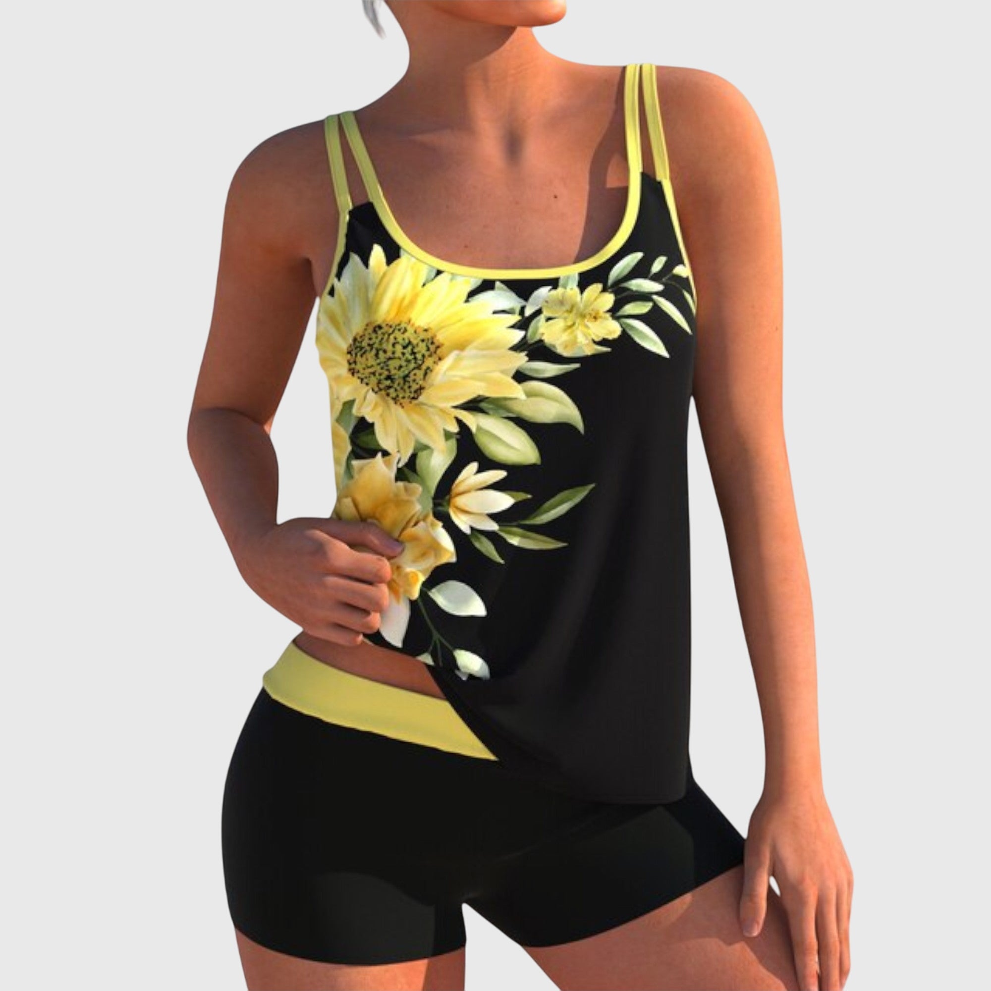 Camila | Conjunto de Baño Floral que Cubre el Abdomen