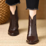 Isabelle | Botines de cuero cómodos con puntera y altura de tobillo