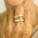 Anillo de Plata con Hilos de Oro
