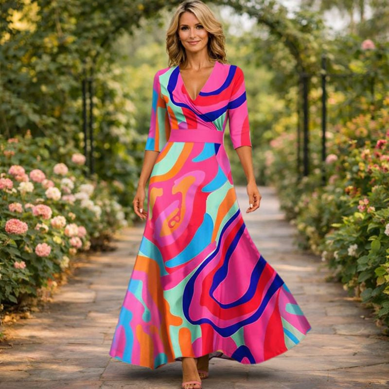 Sofía | Vestido Maxi Fluido Estilo Envoltura