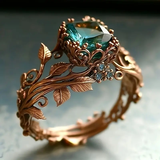 Anillo de la Naturaleza con Cristal Verde