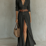 Aitana | Vestido maxi con cuello de solapa