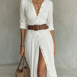 Aitana | Vestido maxi con cuello de solapa