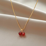 Collar Cereza en Dorado