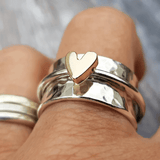 Mireia - Anillo de Plata Corazón Dorado